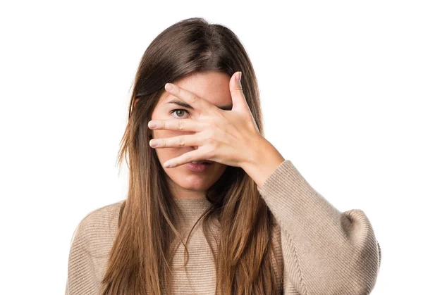 Girl covering her face — Stock Photo, Image