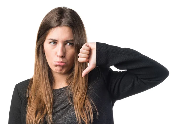 Pretty girl in over ocher background — Stock Photo, Image