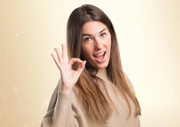 Pretty brunette woman in studio — Stock Photo, Image