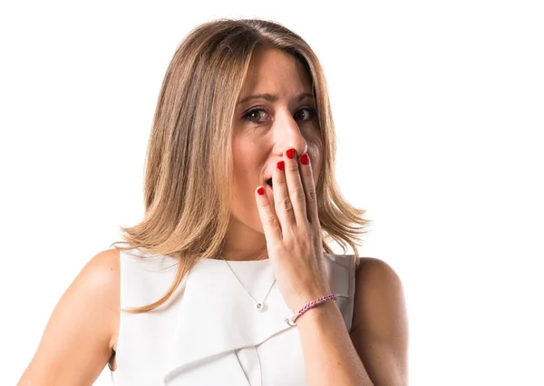 Mujer haciendo gesto sorpresa —  Fotos de Stock