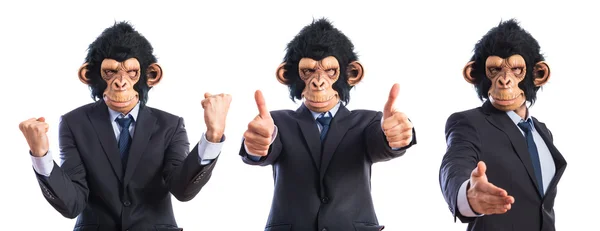 Monkey man with thumb up — Stock Photo, Image