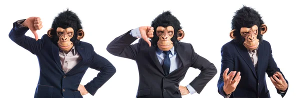 Monkey man doing bad signal — Stock Photo, Image