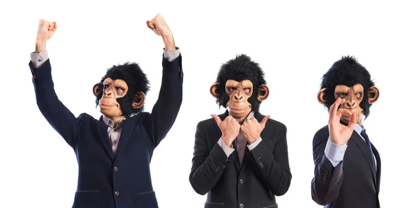 Macaco homem com polegar para cima — Fotografia de Stock
