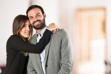 hoş bir çift beyaz zemin üzerine. 