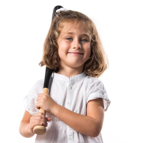 Blonde kid over white background — Stock Photo, Image