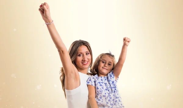 Lucky mother and daughter — Stock Photo, Image