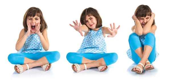 Girl making stop sign — Stock Photo, Image