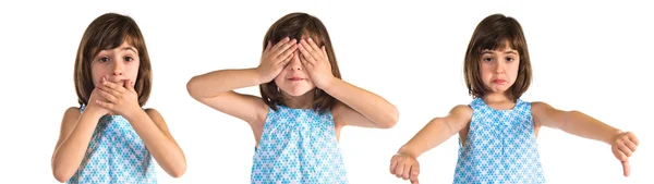 Girl doing bad signal — Stock Photo, Image