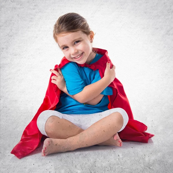 Girl dressed like superhero — Stock Photo, Image