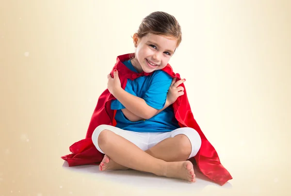 女孩穿得像超级英雄 — 图库照片