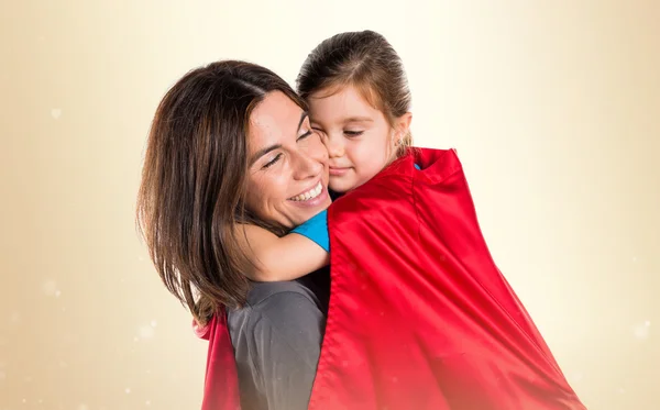 Family dressed like superhero — Stock Photo, Image