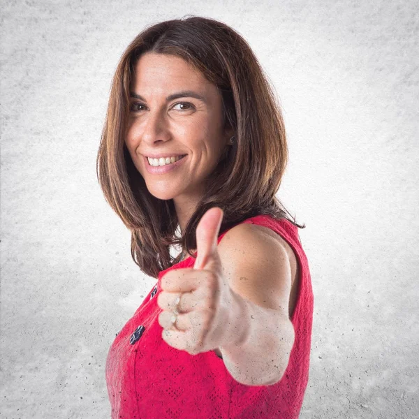 Woman with thumb up — Stock Photo, Image