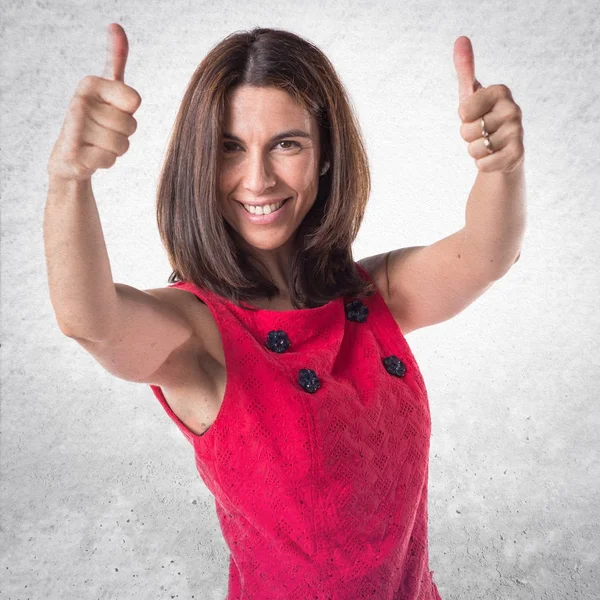 Woman with thumbs up — Stock Photo, Image