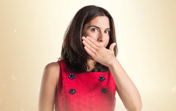 Mujer haciendo gesto sorpresa — Foto de Stock