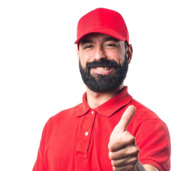 Pizza teslimi adam başparmak ile 