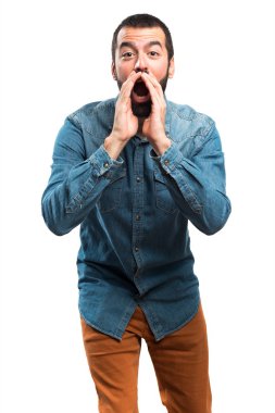 İnsanlar izole beyaz arka plan üzerinde