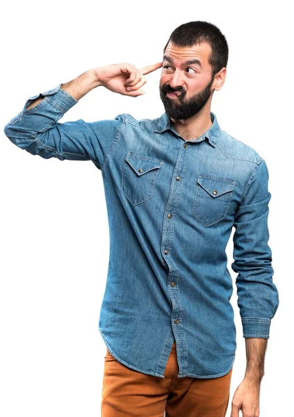 Hombre haciendo un gesto loco — Foto de Stock