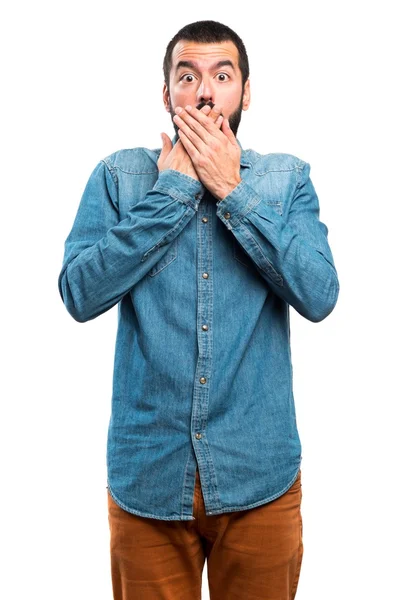 Man doing surprise gesture — Stock Photo, Image