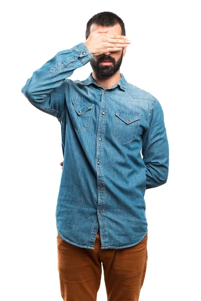 Man covering his eyes — Stock Photo, Image