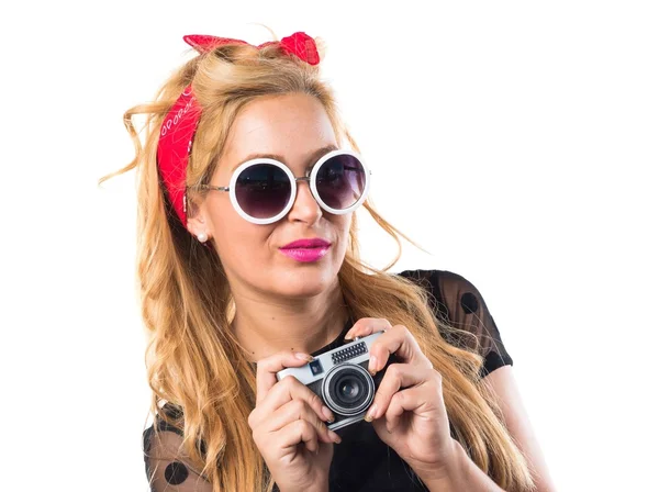 Pin-up girl fotograferen — Stockfoto