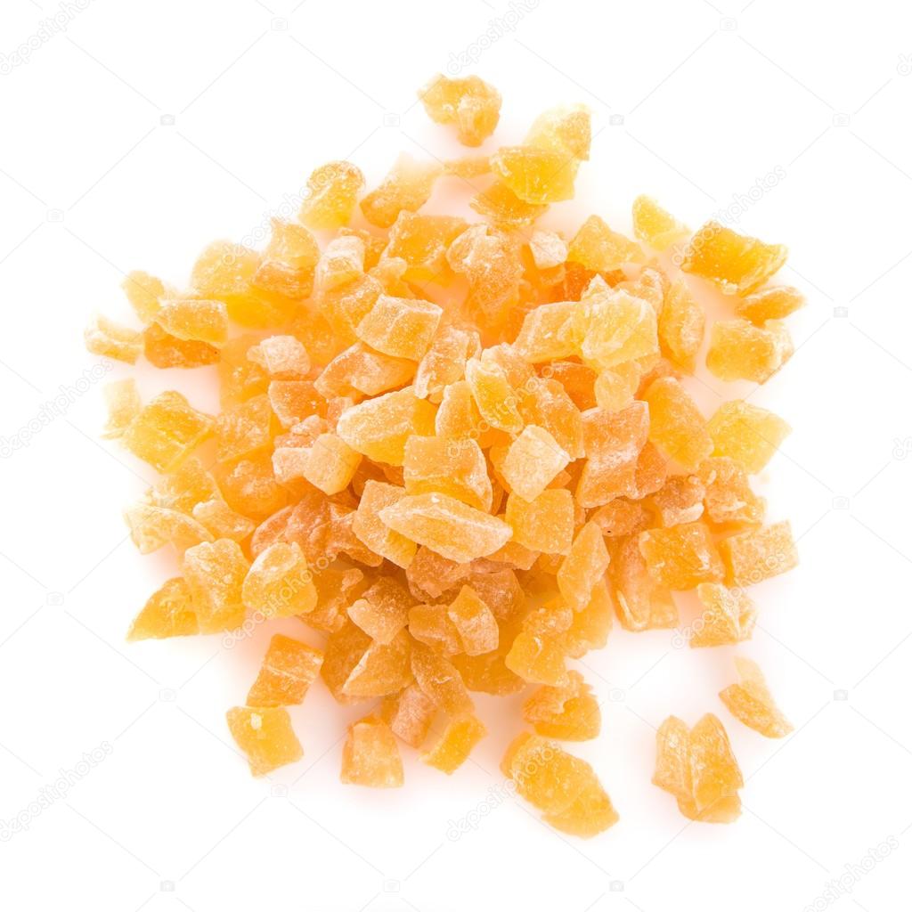 dried fruits over white background