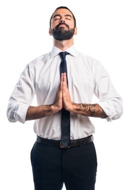 İşadamı zen pozisyonda