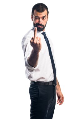 İşadamı boynuz jest yapma