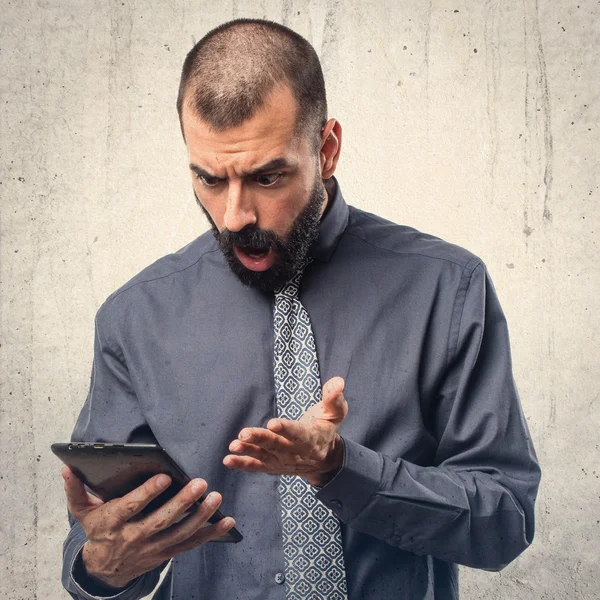 Man holding a tablet — Stock Photo, Image