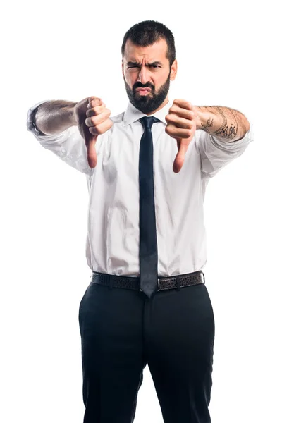 Geschäftsmann macht schlechtes Signal — Stockfoto