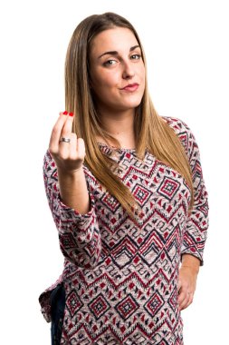 Kadın izole beyaz arka plan üzerinde