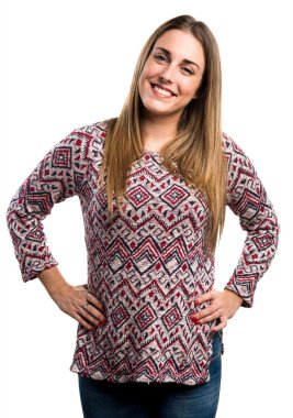 Kadın izole beyaz arka plan üzerinde