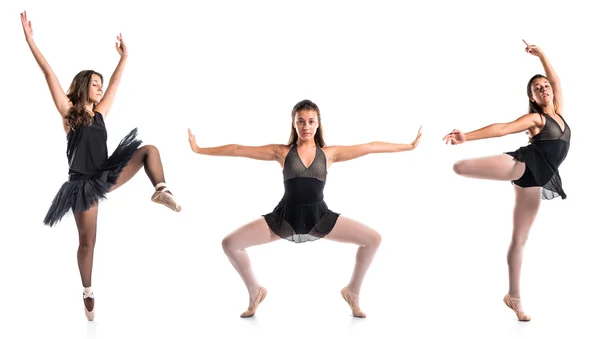 Mujer bailando sobre fondo blanco —  Fotos de Stock