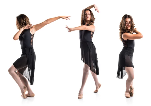 Mujer bailando sobre fondo blanco —  Fotos de Stock