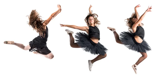 Mujer bailando sobre fondo blanco —  Fotos de Stock