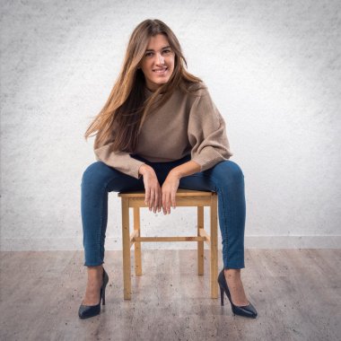 Kadın izole beyaz arka plan üzerinde