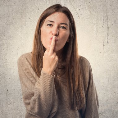 Kız izole beyaz arka plan üzerinde