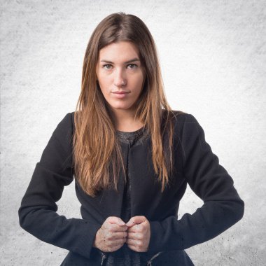 Kız izole beyaz arka plan üzerinde