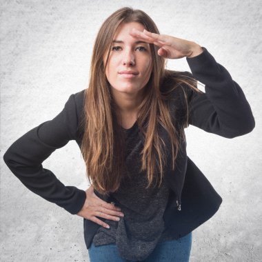 Kız izole beyaz arka plan üzerinde