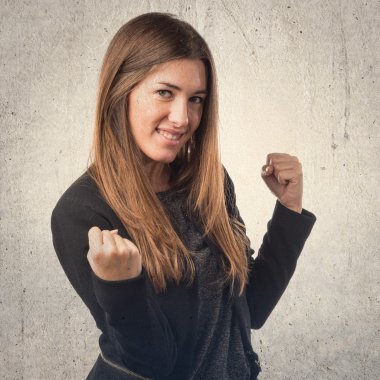 Kız izole beyaz arka plan üzerinde