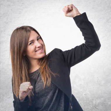 Kız izole beyaz arka plan üzerinde