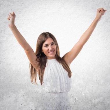 Kız izole beyaz arka plan üzerinde