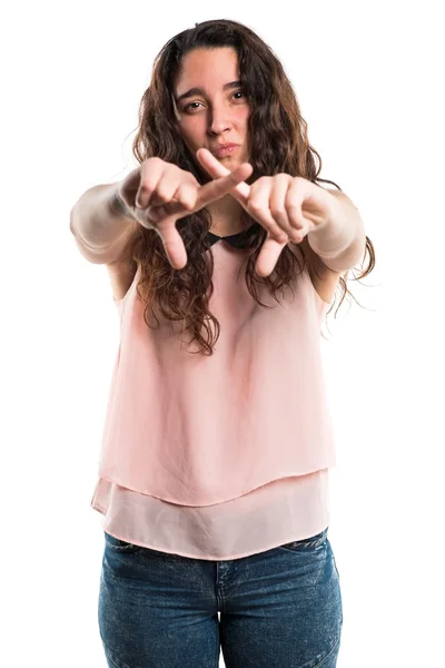 Teenager-Mädchen macht keine Geste — Stockfoto