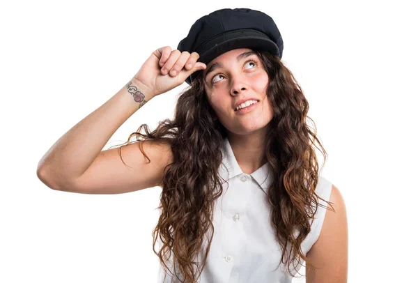 Modelo adolescente con sombrero de mar —  Fotos de Stock