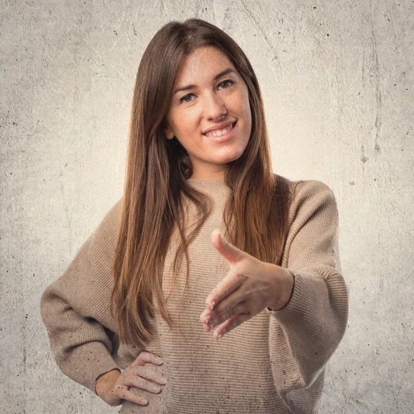 Girl over isolated white background — Stock Photo, Image