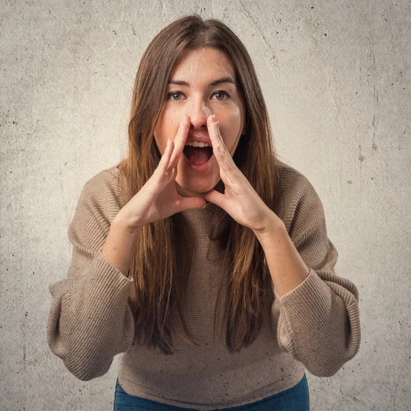 Mädchen über isoliertem weißem Hintergrund — Stockfoto