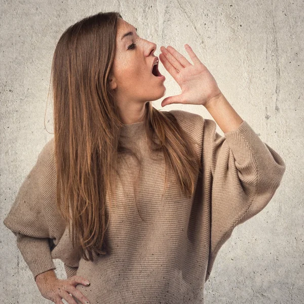 Mädchen über isoliertem weißem Hintergrund — Stockfoto