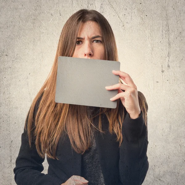 Girl over isolated white background — Stock Photo, Image