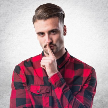 Model adam üzerinde beyaz Studio