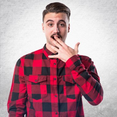 Model adam üzerinde beyaz Studio