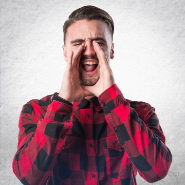 Model adam üzerinde beyaz Studio